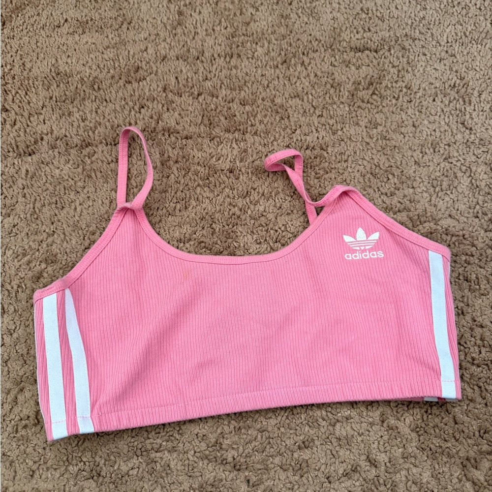 Adidas Pink and White Sports Bra